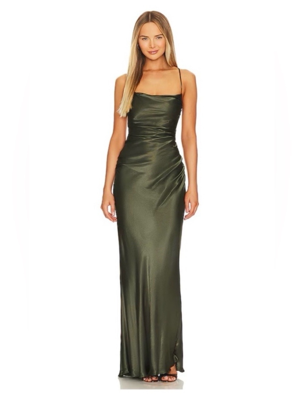 Shona Joy La Lune Lace Back Maxi Dress in Forest Green